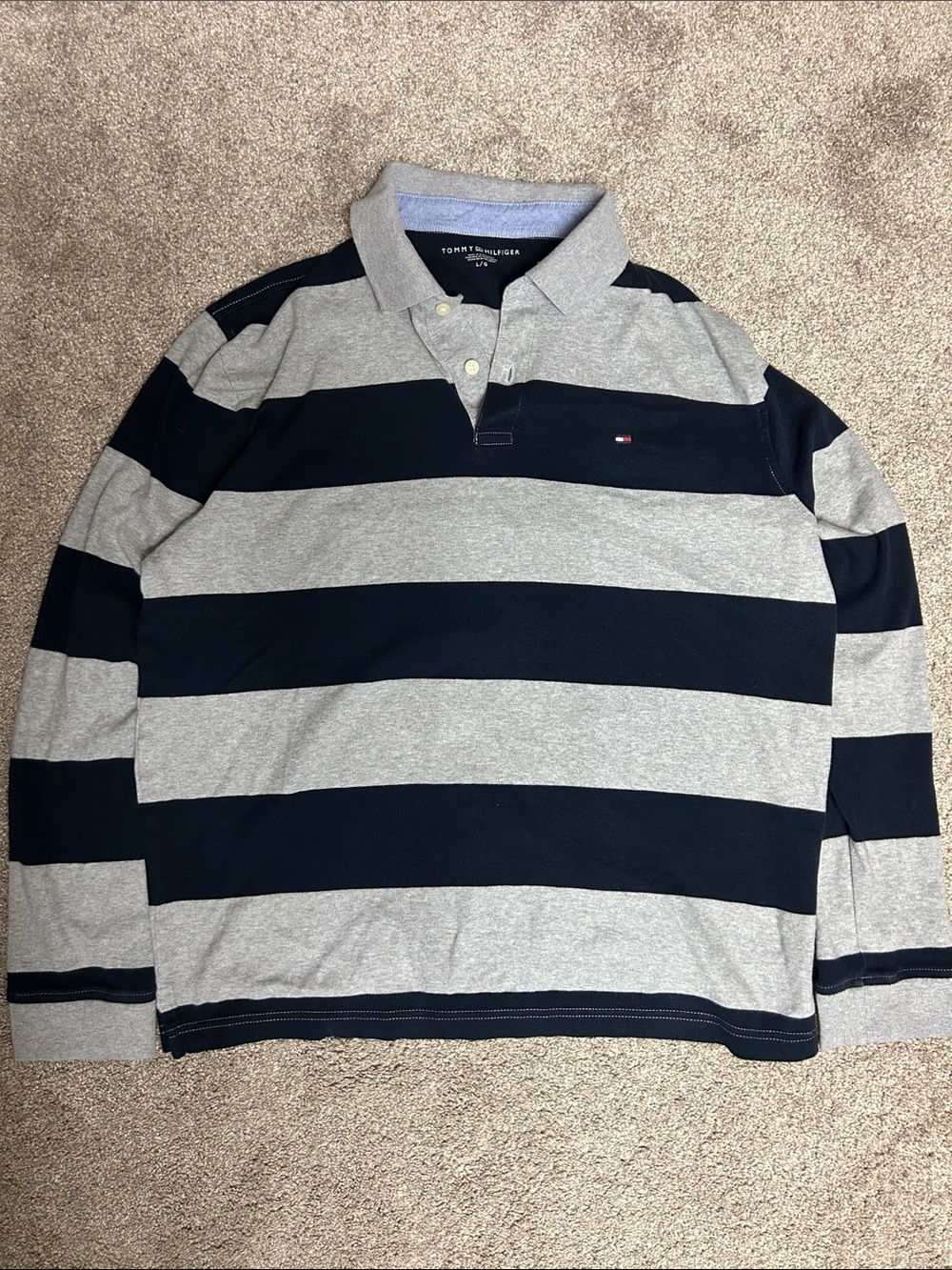 Vintage Tommy Hilfiger Striped Rugby Polo Y2K